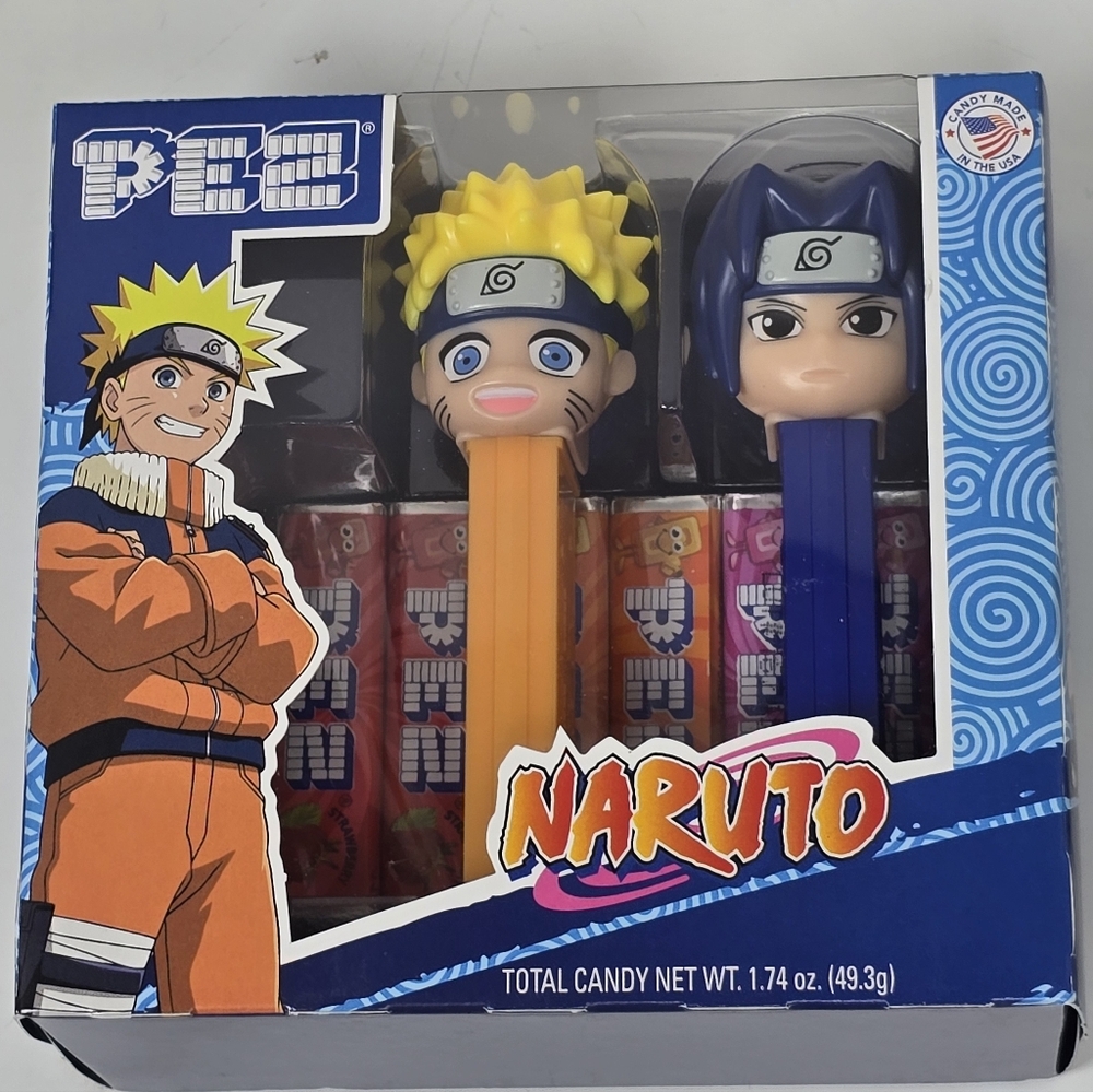 Naruto PEZ Dispenser Gift Set Naruto & Sasuke Collectible Candy NIB